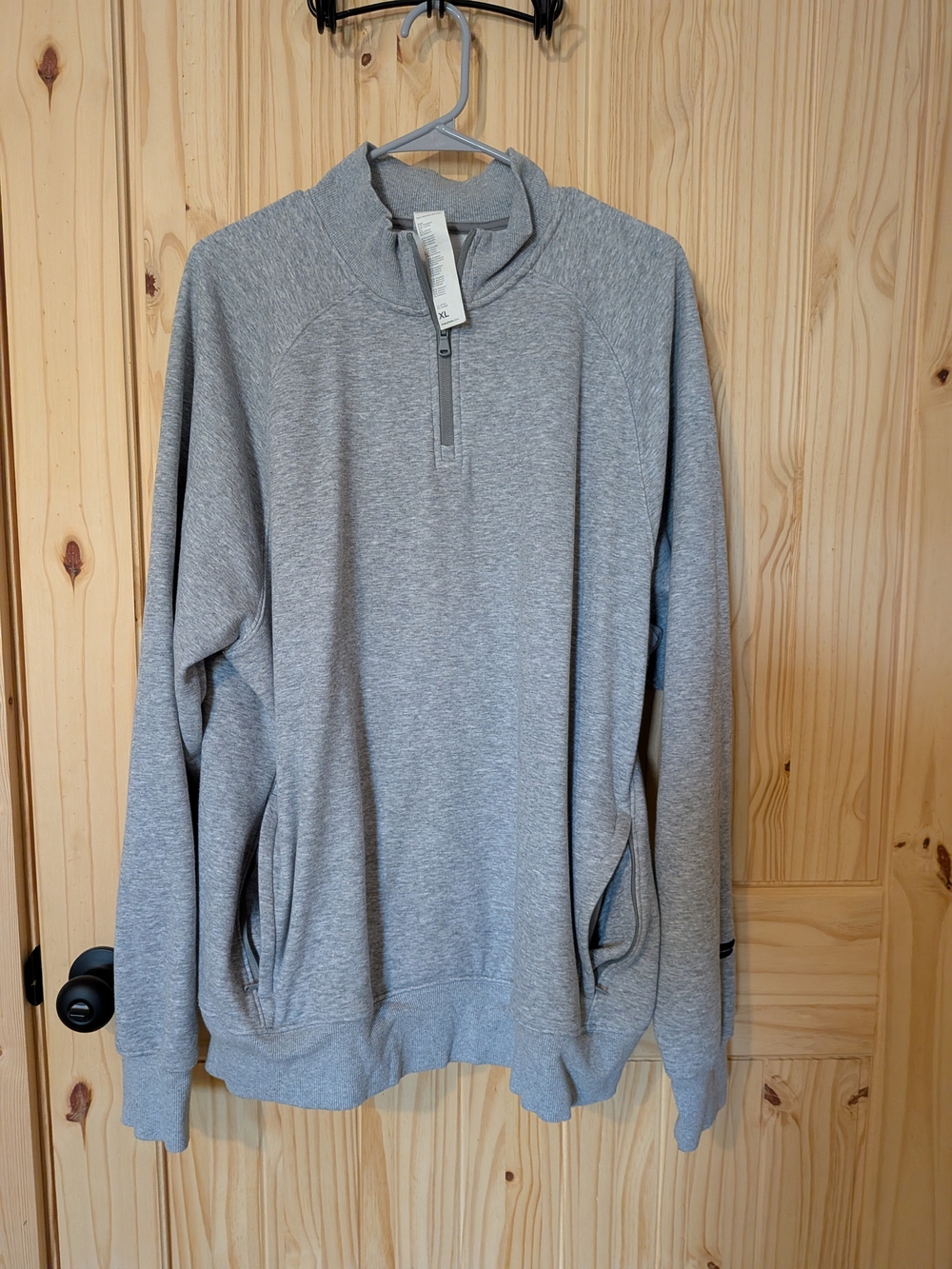 Men's Fabletics Grey Quarter-Zip Pullover Sweater XL